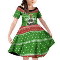 German Shepherd Pine Xmas Christmas Family Matching Off Shoulder Short Dress and Hawaiian Shirt Xmas Holiday Patterns - Wonder Print Shop