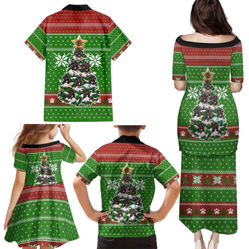 German Shepherd Pine Xmas Christmas Family Matching Puletasi and Hawaiian Shirt Xmas Holiday Patterns - Wonder Print Shop