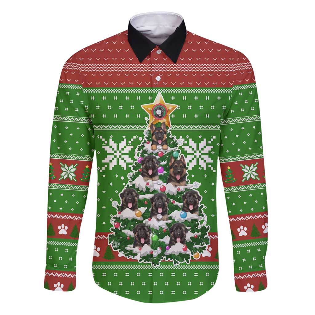 German Shepherd Pine Xmas Christmas Family Matching Puletasi and Hawaiian Shirt Xmas Holiday Patterns - Wonder Print Shop