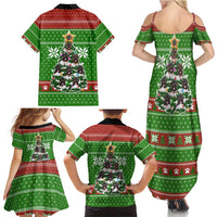German Shepherd Pine Xmas Christmas Family Matching Summer Maxi Dress and Hawaiian Shirt Xmas Holiday Patterns - Wonder Print Shop
