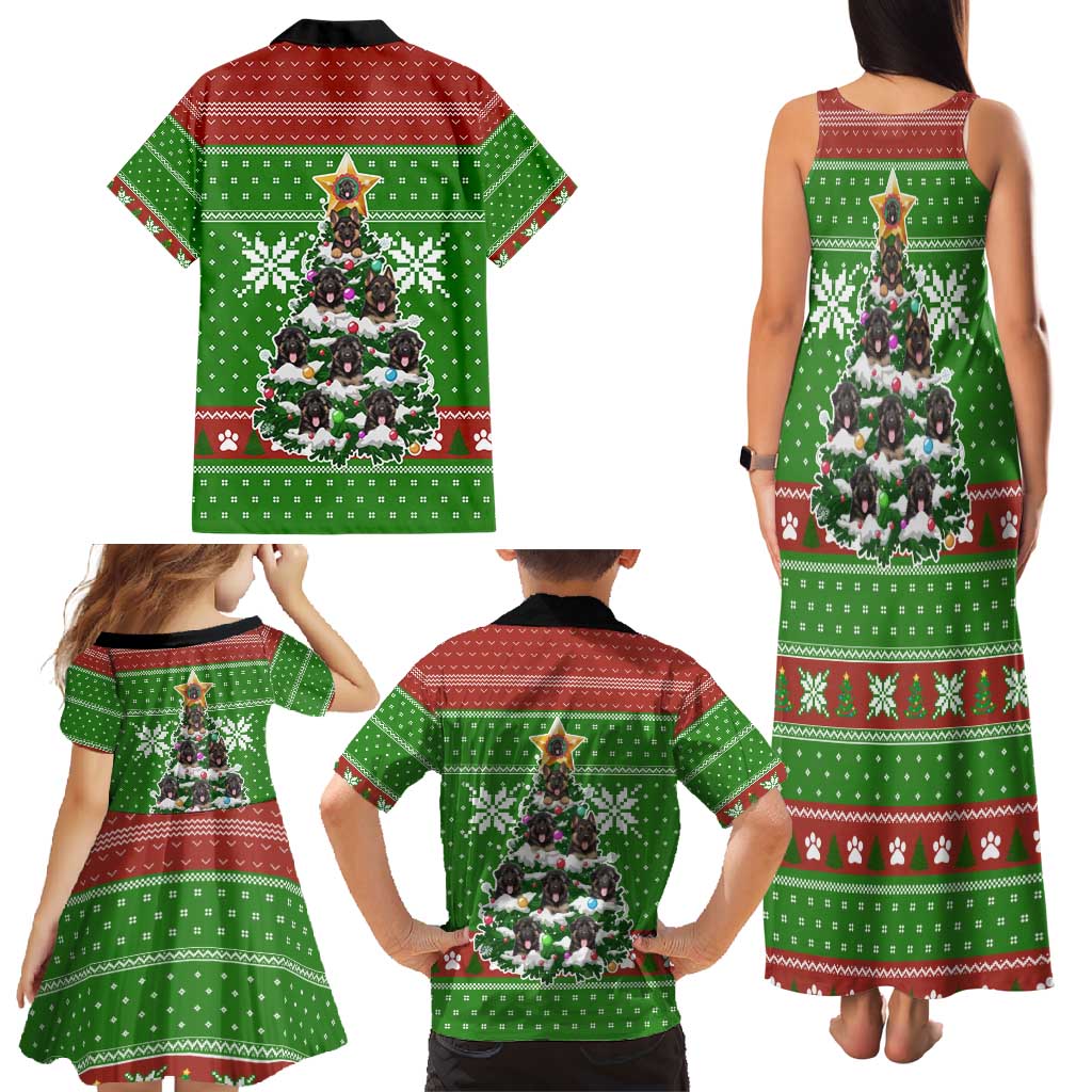 German Shepherd Pine Xmas Christmas Family Matching Tank Maxi Dress and Hawaiian Shirt Xmas Holiday Patterns - Wonder Print Shop