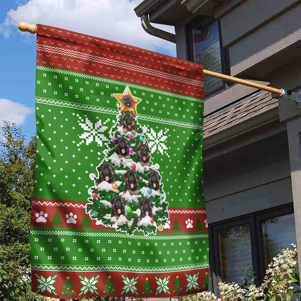 German Shepherd Pine Xmas Christmas Garden Flag Xmas Holiday Patterns - Wonder Print Shop
