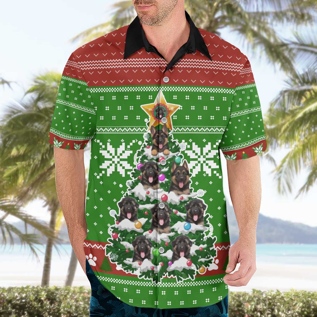 German Shepherd Pine Xmas Christmas Hawaiian Shirt Xmas Holiday Patterns - Wonder Print Shop