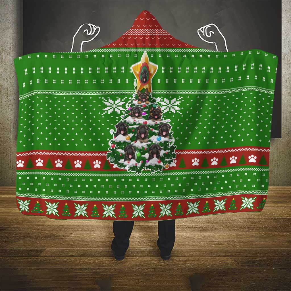 German Shepherd Pine Xmas Christmas Hooded Blanket Xmas Holiday Patterns - Wonder Print Shop