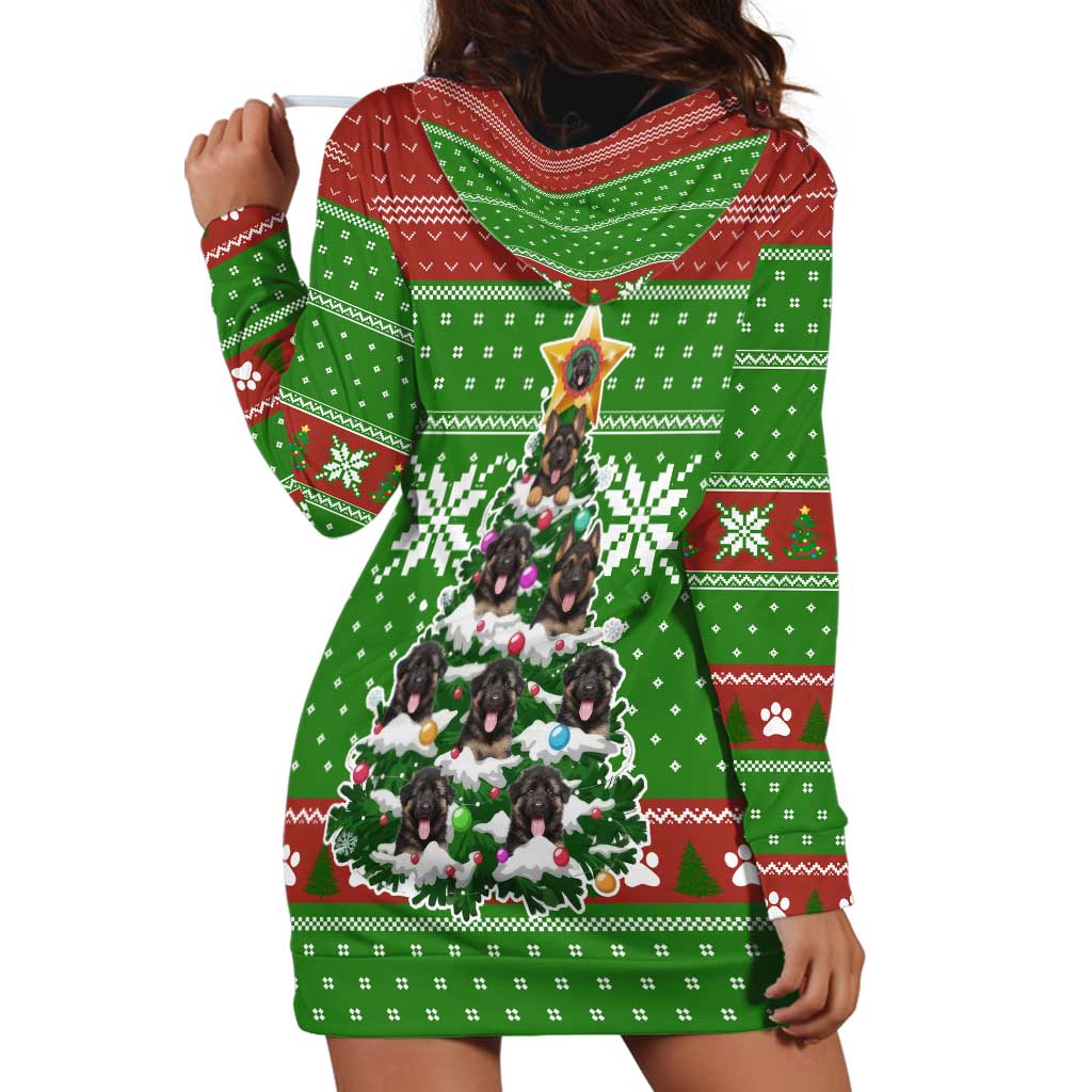 German Shepherd Pine Xmas Christmas Hoodie Dress Xmas Holiday Patterns - Wonder Print Shop