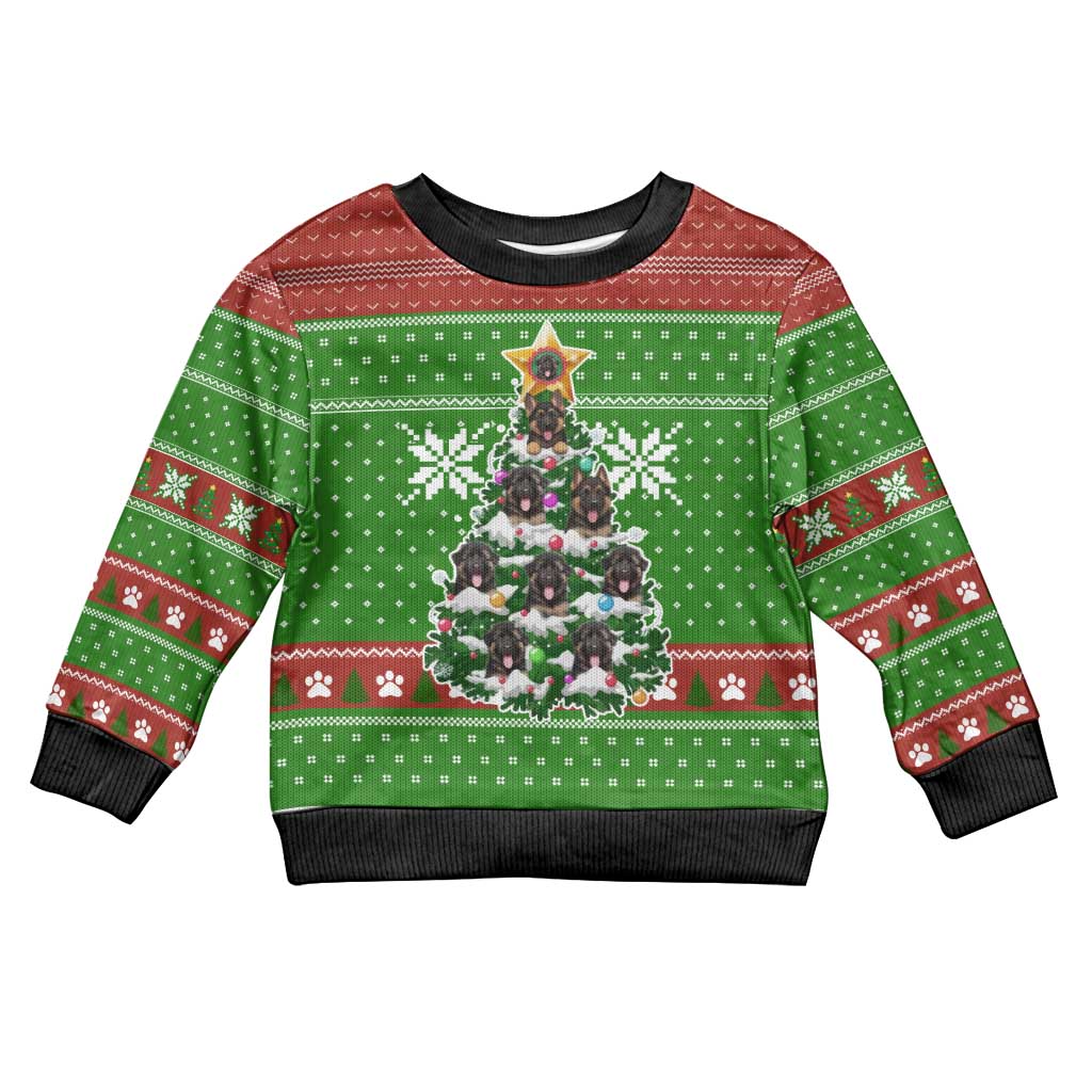 German Shepherd Pine Xmas Christmas Kid Ugly Christmas Sweater Xmas Holiday Patterns - Wonder Print Shop