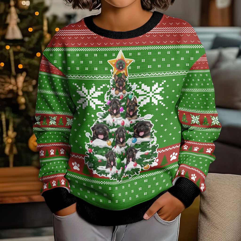 German Shepherd Pine Xmas Christmas Kid Ugly Christmas Sweater Xmas Holiday Patterns - Wonder Print Shop