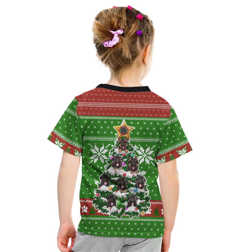 German Shepherd Pine Xmas Christmas Kid T Shirt Xmas Holiday Patterns - Wonder Print Shop