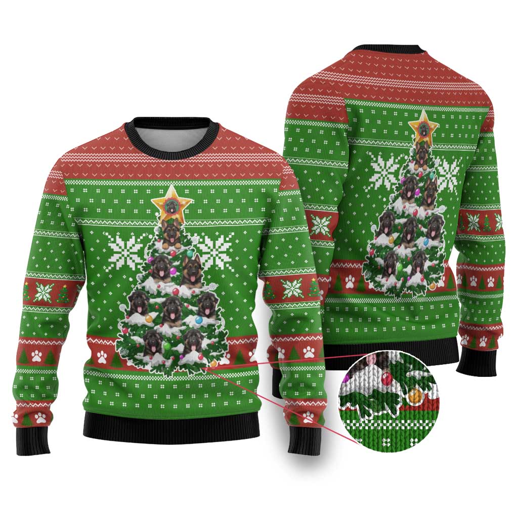German Shepherd Pine Xmas Christmas Ugly Christmas Sweater Xmas Holiday Patterns - Wonder Print Shop