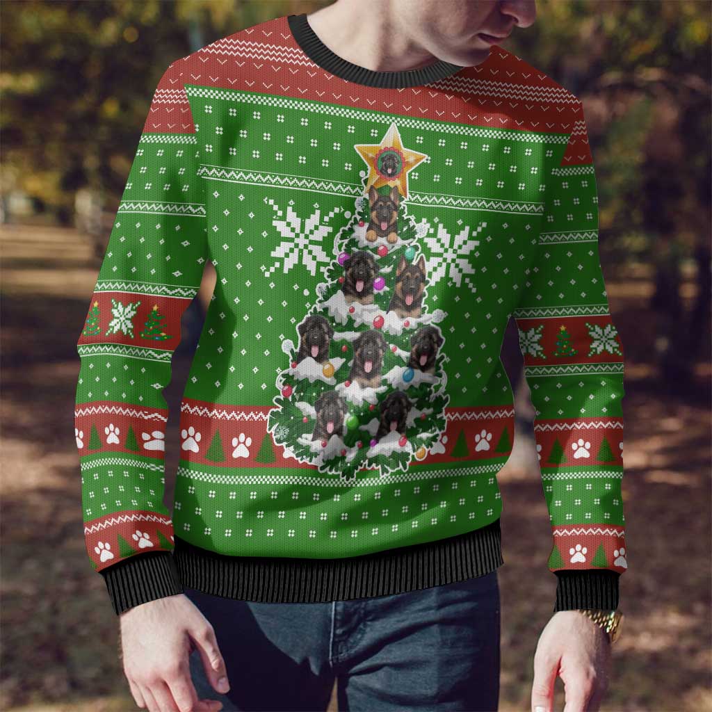 German Shepherd Pine Xmas Christmas Ugly Christmas Sweater Xmas Holiday Patterns - Wonder Print Shop