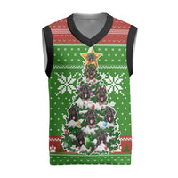 German Shepherd Pine Xmas Christmas Knitted V-Neck Vest Xmas Holiday Patterns - Wonder Print Shop