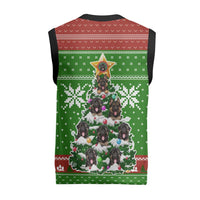 German Shepherd Pine Xmas Christmas Knitted V-Neck Vest Xmas Holiday Patterns - Wonder Print Shop