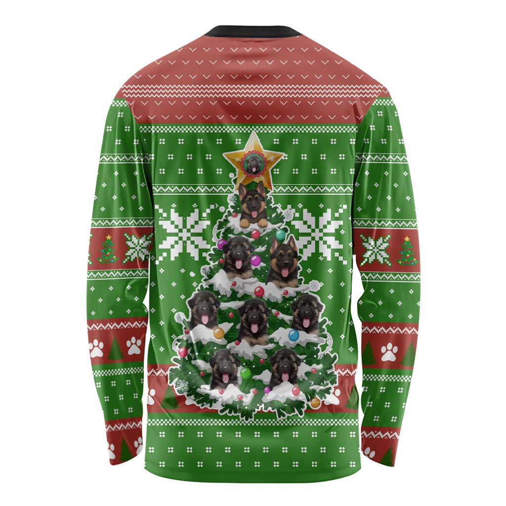 German Shepherd Pine Xmas Christmas Long Sleeve Shirt Xmas Holiday Patterns - Wonder Print Shop