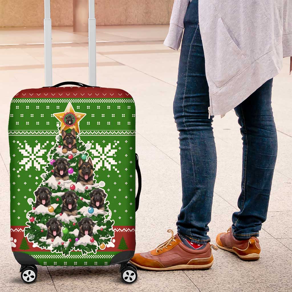 German Shepherd Pine Xmas Christmas Luggage Cover Xmas Holiday Patterns - Wonder Print Shop