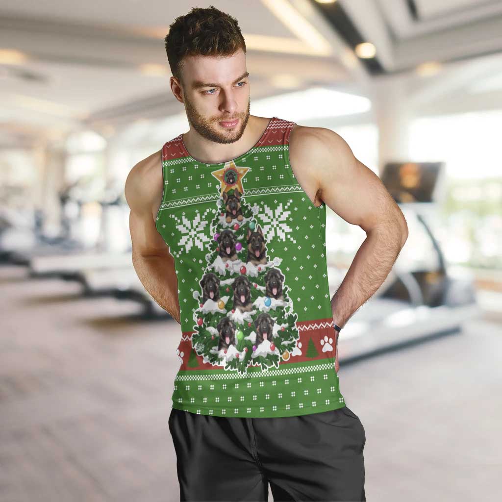 German Shepherd Pine Xmas Christmas Men Tank Top Xmas Holiday Patterns - Wonder Print Shop