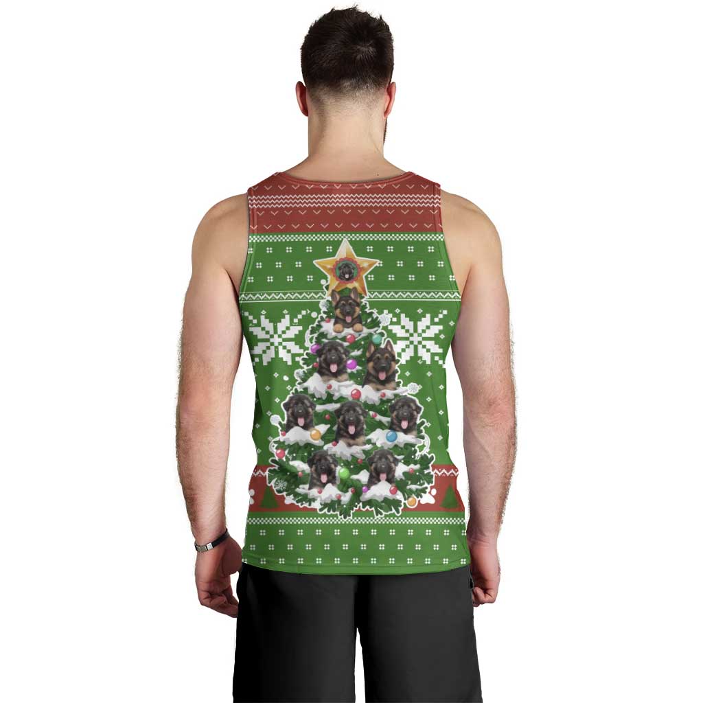 German Shepherd Pine Xmas Christmas Men Tank Top Xmas Holiday Patterns - Wonder Print Shop