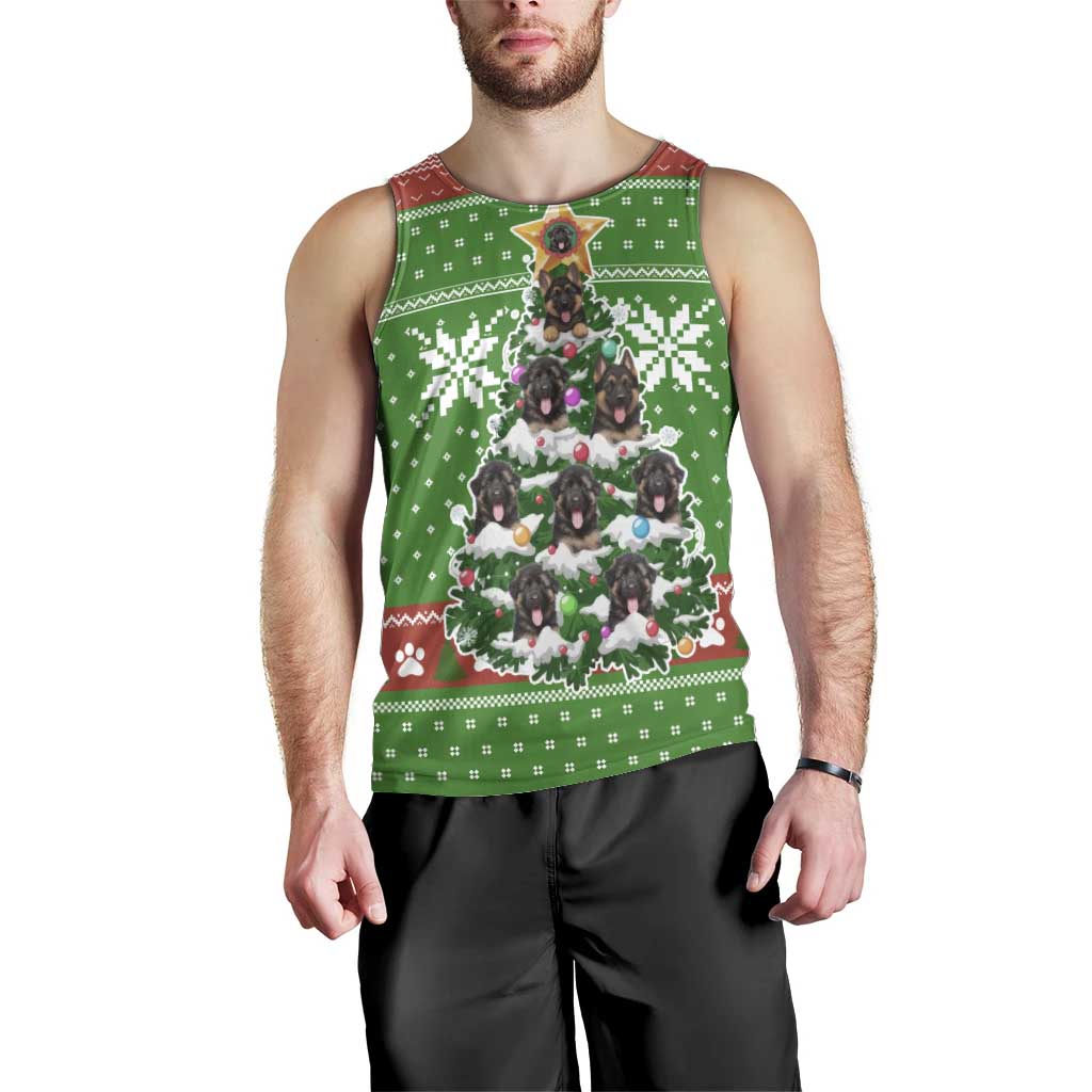 German Shepherd Pine Xmas Christmas Men Tank Top Xmas Holiday Patterns - Wonder Print Shop