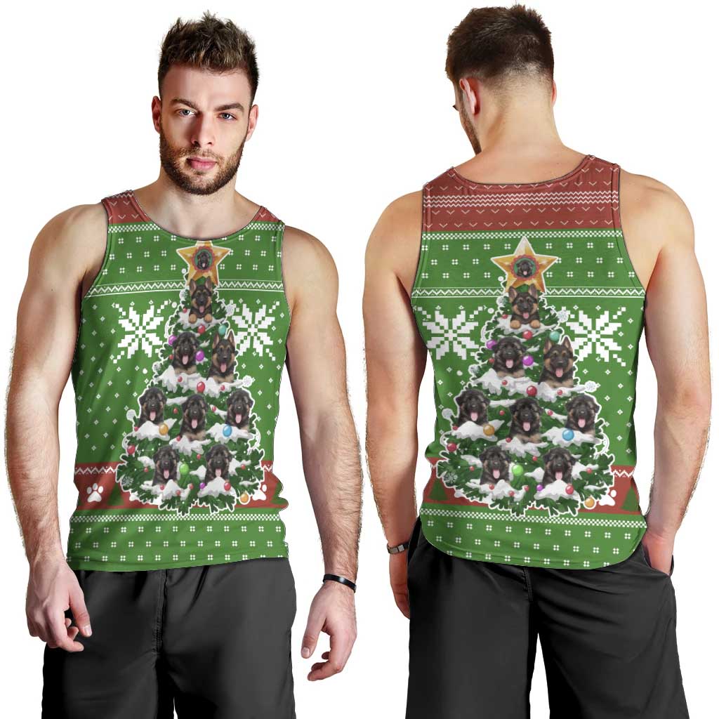 German Shepherd Pine Xmas Christmas Men Tank Top Xmas Holiday Patterns - Wonder Print Shop