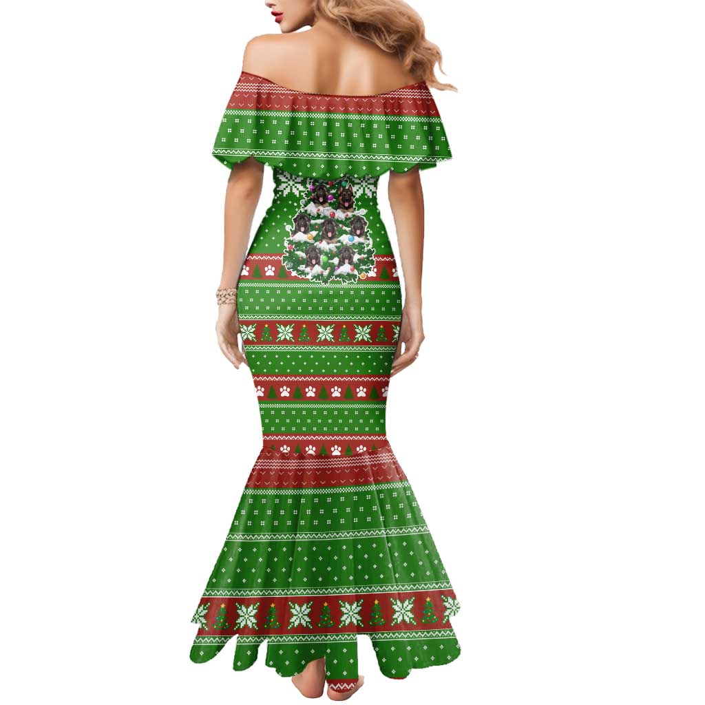 German Shepherd Pine Xmas Christmas Mermaid Dress Xmas Holiday Patterns - Wonder Print Shop