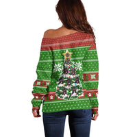 German Shepherd Pine Xmas Christmas Off Shoulder Sweater Xmas Holiday Patterns - Wonder Print Shop