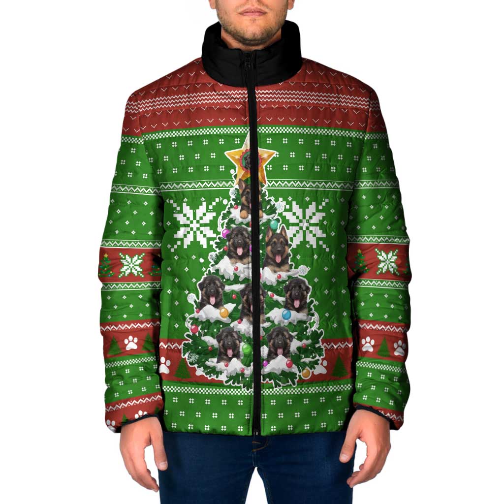German Shepherd Pine Xmas Christmas Padded Jacket Xmas Holiday Patterns - Wonder Print Shop