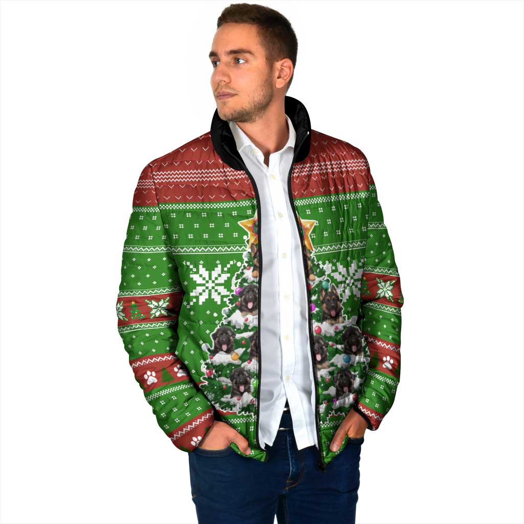 German Shepherd Pine Xmas Christmas Padded Jacket Xmas Holiday Patterns - Wonder Print Shop