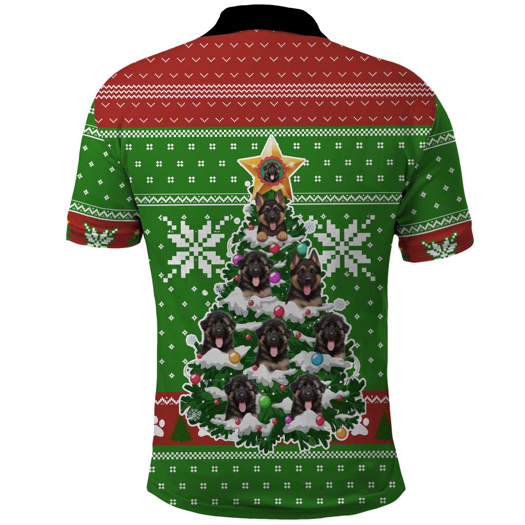 German Shepherd Pine Xmas Christmas Polo Shirt Xmas Holiday Patterns - Wonder Print Shop