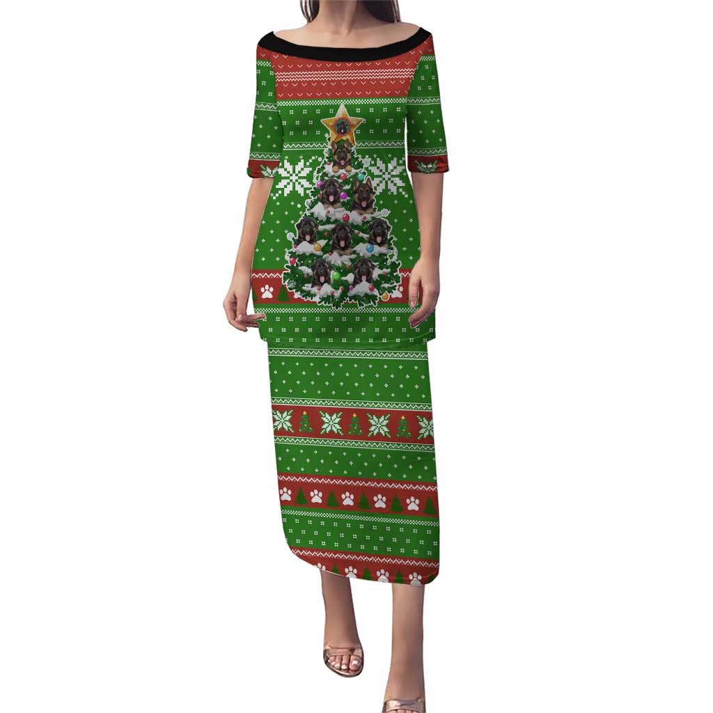 German Shepherd Pine Xmas Christmas Puletasi Xmas Holiday Patterns - Wonder Print Shop
