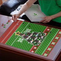 German Shepherd Pine Xmas Christmas Puzzle Xmas Holiday Patterns - Wonder Print Shop