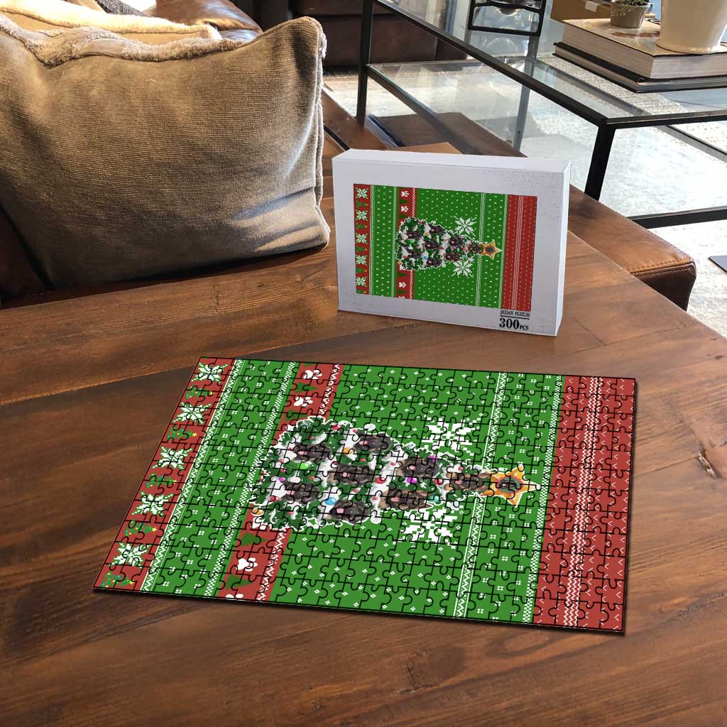 German Shepherd Pine Xmas Christmas Puzzle Xmas Holiday Patterns - Wonder Print Shop