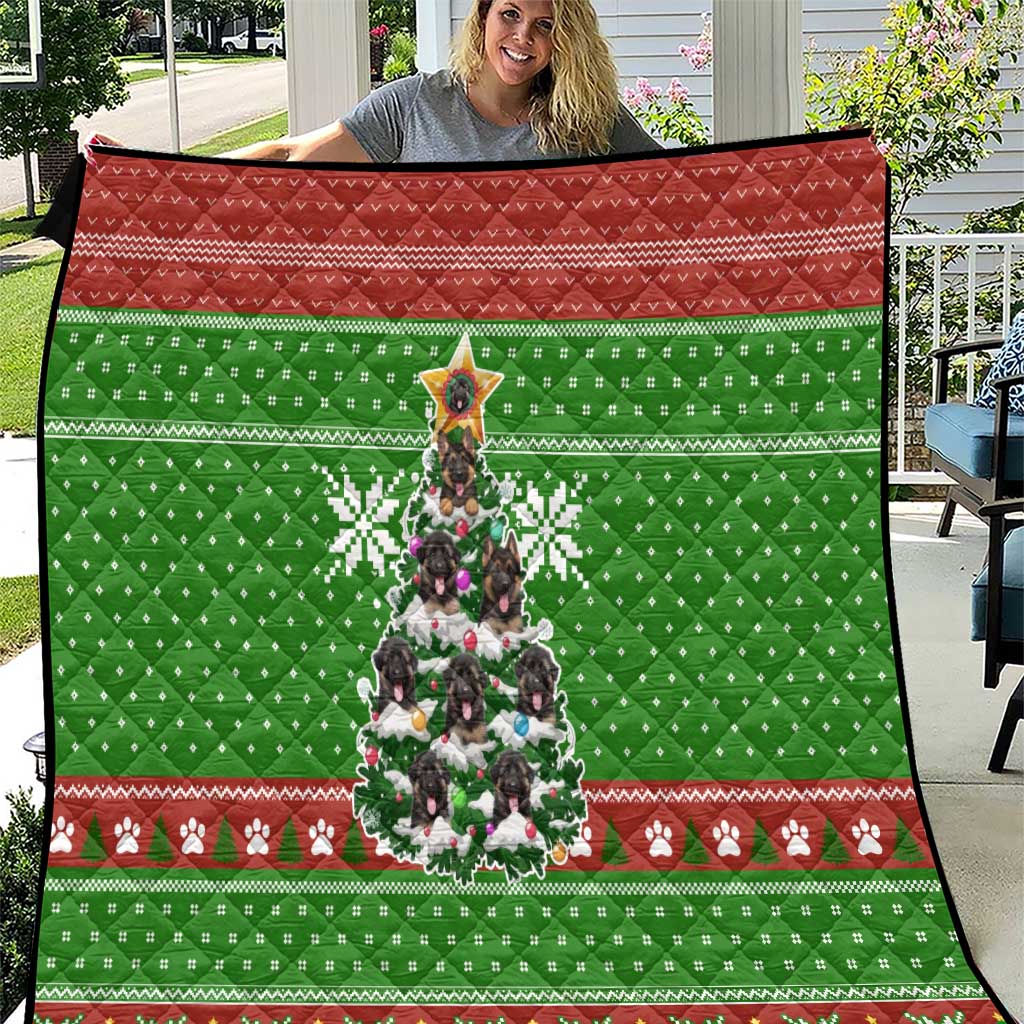 German Shepherd Pine Xmas Christmas Quilt Xmas Holiday Patterns - Wonder Print Shop