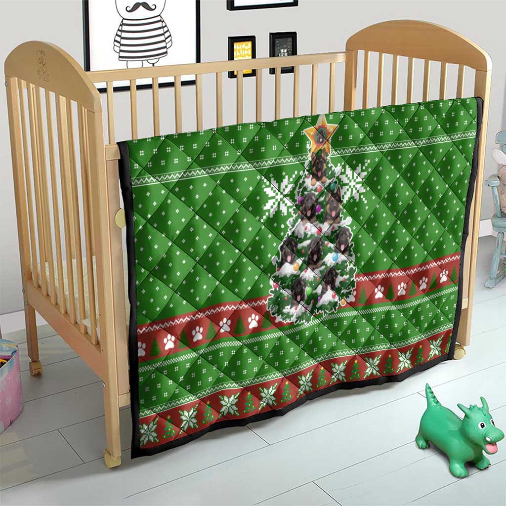 German Shepherd Pine Xmas Christmas Quilt Xmas Holiday Patterns - Wonder Print Shop
