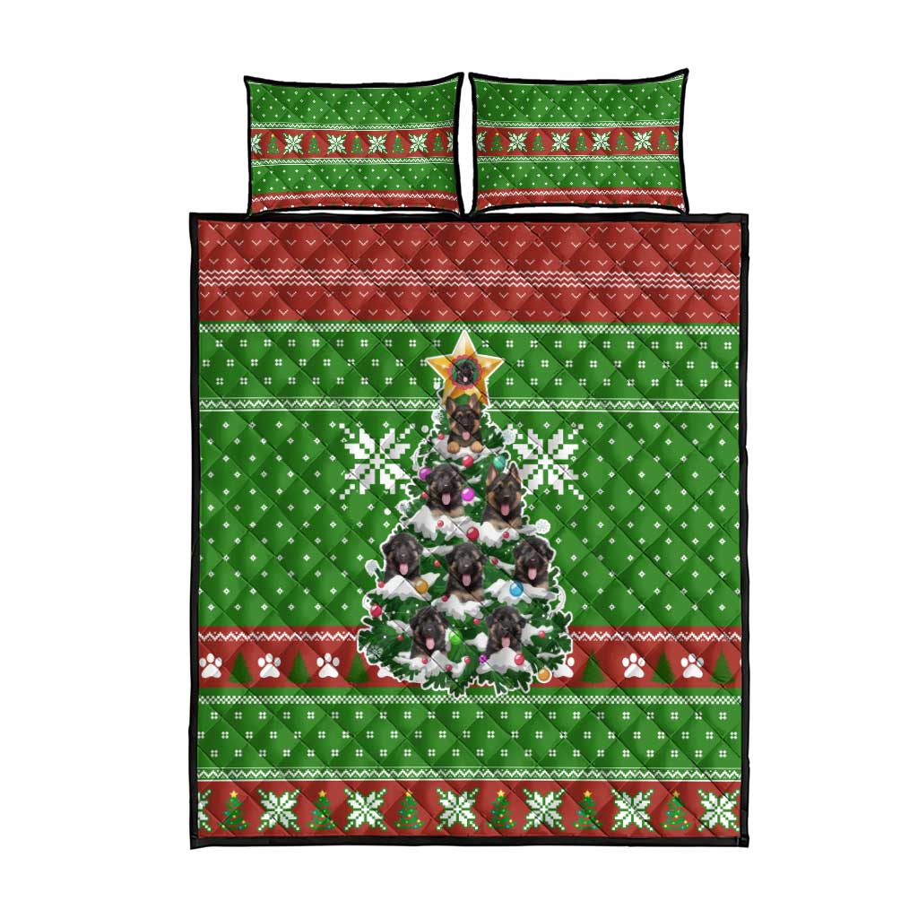 German Shepherd Pine Xmas Christmas Quilt Bed Set Xmas Holiday Patterns - Wonder Print Shop