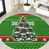 German Shepherd Pine Xmas Christmas Round Carpet Xmas Holiday Patterns - Wonder Print Shop