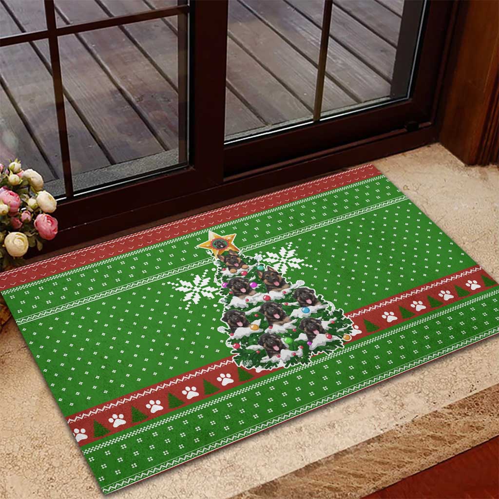 German Shepherd Pine Xmas Christmas Rubber Doormat Xmas Holiday Patterns - Wonder Print Shop