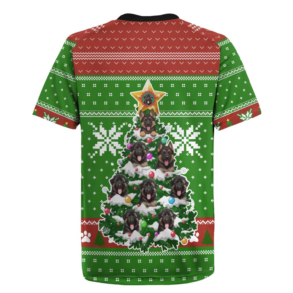 German Shepherd Pine Xmas Christmas Rugby Jersey Xmas Holiday Patterns - Wonder Print Shop