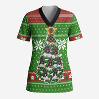 German Shepherd Pine Xmas Christmas Scrub Top Xmas Holiday Patterns - Wonder Print Shop