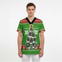German Shepherd Pine Xmas Christmas Scrub Top Xmas Holiday Patterns - Wonder Print Shop