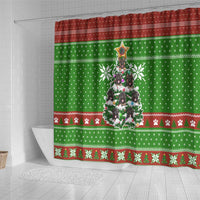 German Shepherd Pine Xmas Christmas Shower Curtain Xmas Holiday Patterns - Wonder Print Shop