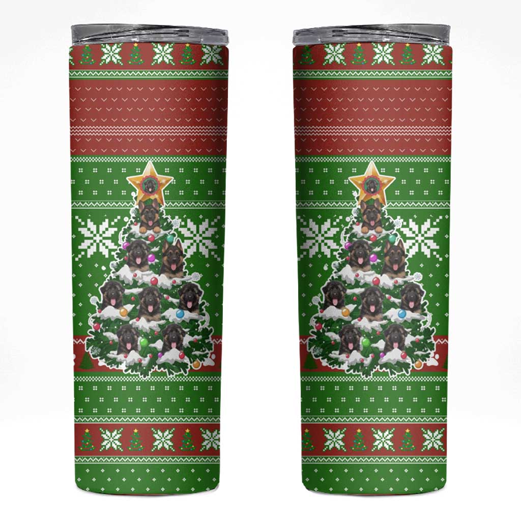 German Shepherd Pine Xmas Christmas Skinny Tumbler Xmas Holiday Patterns - Wonder Print Shop