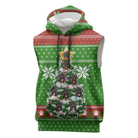 German Shepherd Pine Xmas Christmas Sleeveless Hoodie Xmas Holiday Patterns - Wonder Print Shop