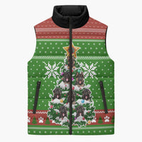 German Shepherd Pine Xmas Christmas Sleeveless Puffer Jacket Xmas Holiday Patterns - Wonder Print Shop