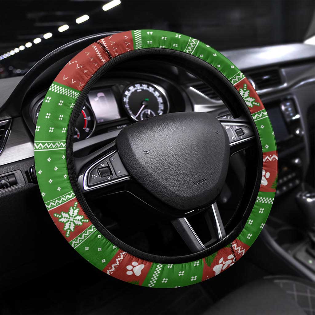 German Shepherd Pine Xmas Christmas Steering Wheel Cover Xmas Holiday Patterns - Wonder Print Shop