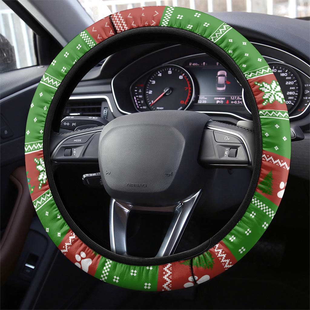 German Shepherd Pine Xmas Christmas Steering Wheel Cover Xmas Holiday Patterns - Wonder Print Shop