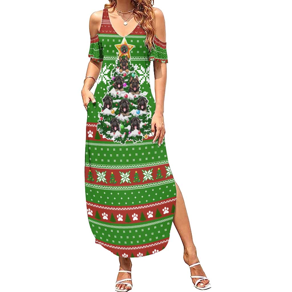German Shepherd Pine Xmas Christmas Summer Maxi Dress Xmas Holiday Patterns - Wonder Print Shop