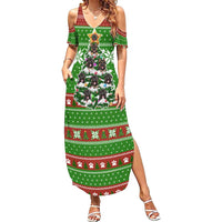German Shepherd Pine Xmas Christmas Summer Maxi Dress Xmas Holiday Patterns - Wonder Print Shop