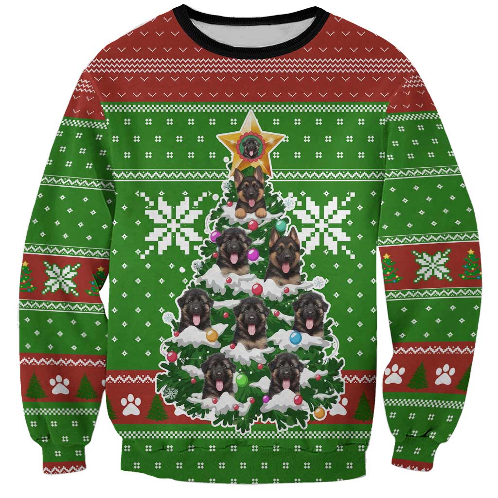 German Shepherd Pine Xmas Christmas Sweatshirt Xmas Holiday Patterns - Wonder Print Shop