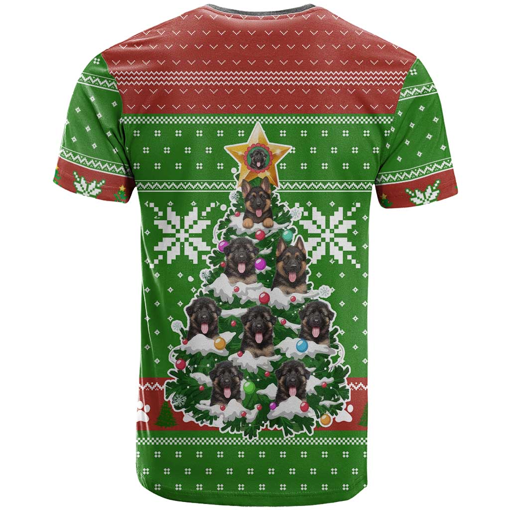 German Shepherd Pine Xmas Christmas T Shirt Xmas Holiday Patterns - Wonder Print Shop