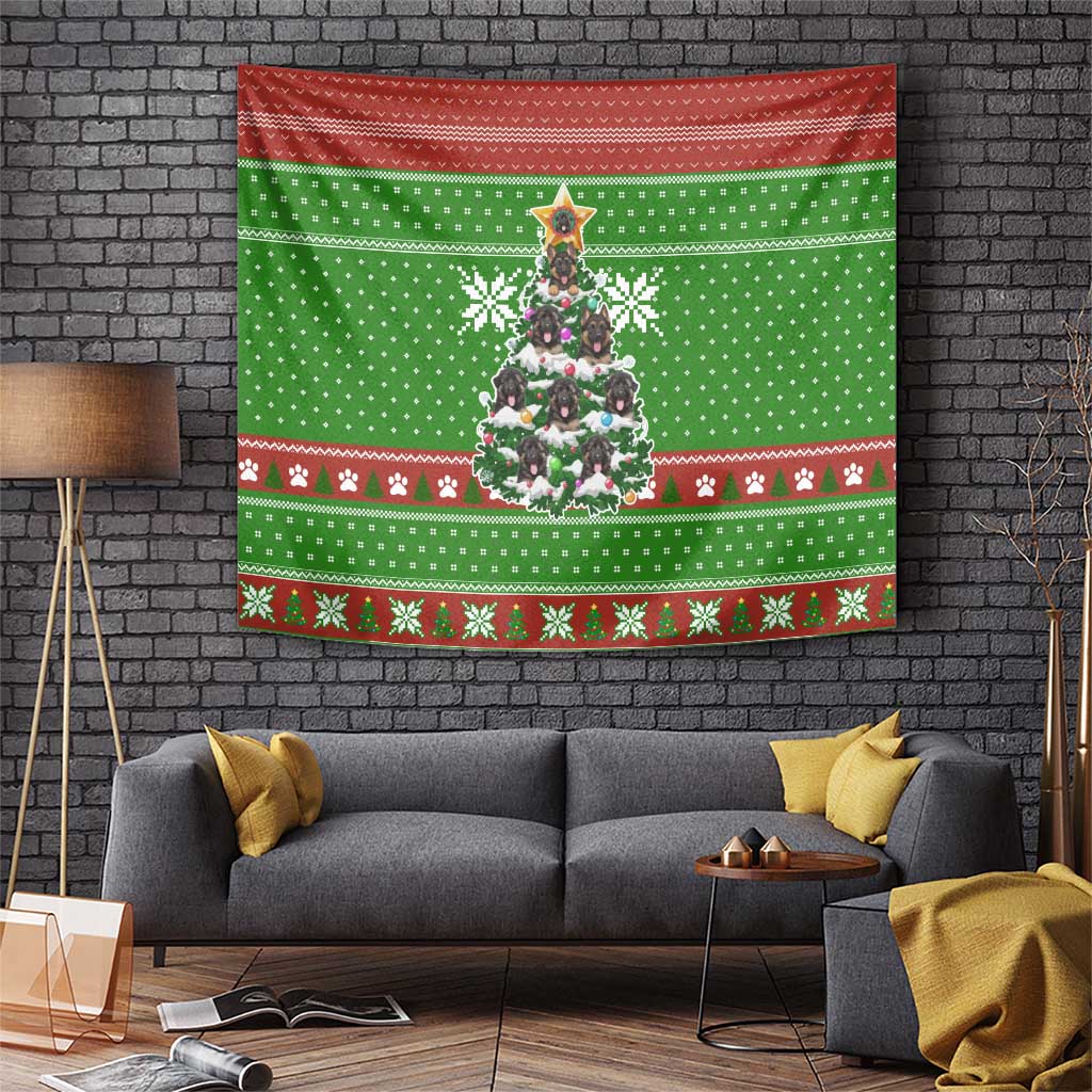 German Shepherd Pine Xmas Christmas Tapestry Xmas Holiday Patterns - Wonder Print Shop