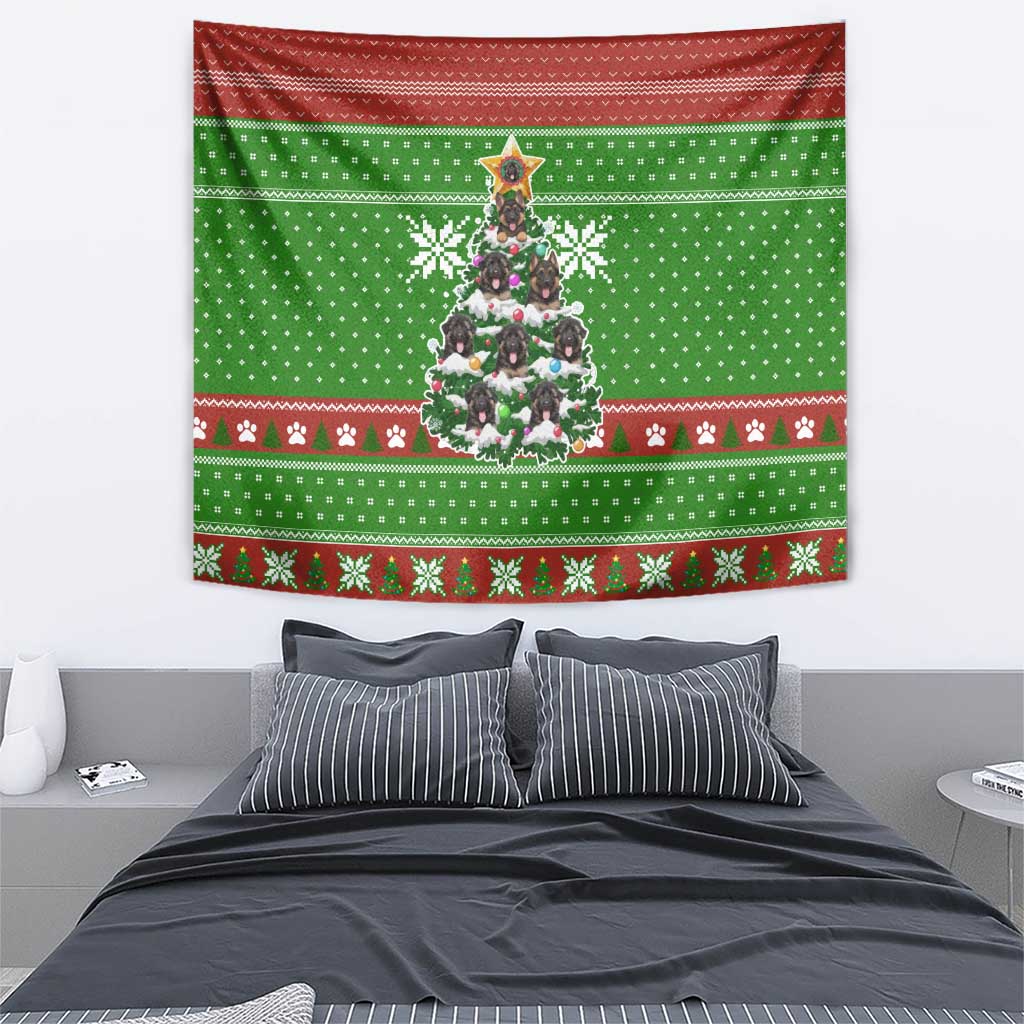 German Shepherd Pine Xmas Christmas Tapestry Xmas Holiday Patterns - Wonder Print Shop